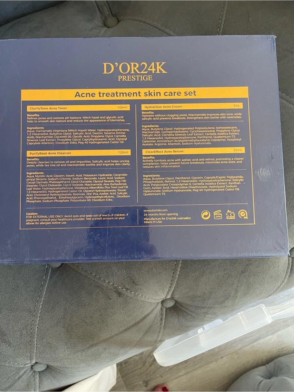 D’ORK24K Acne Treatment Skin Care Set - Navy & Gold